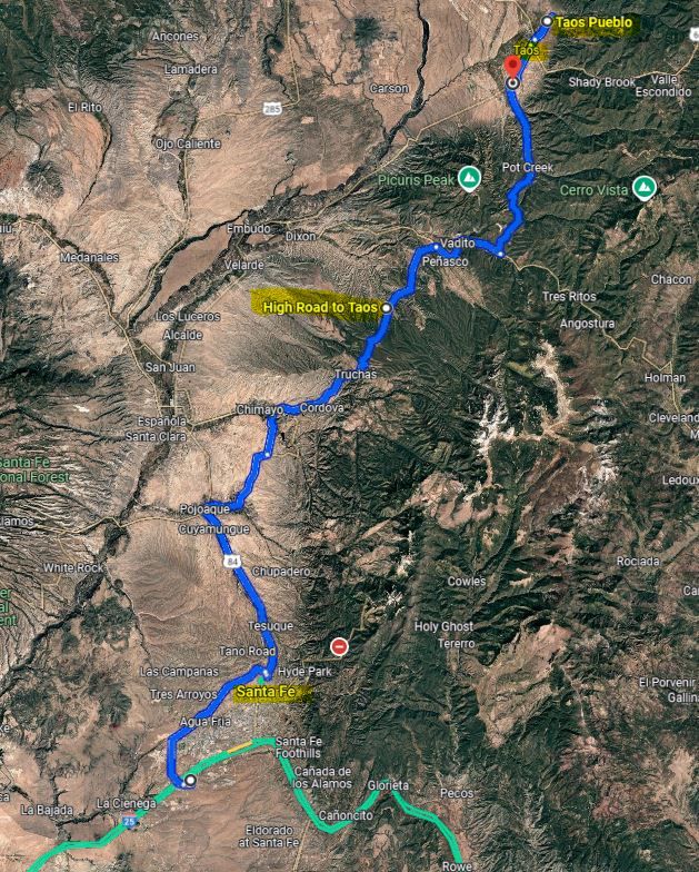 Die Route über die High Road to Taos