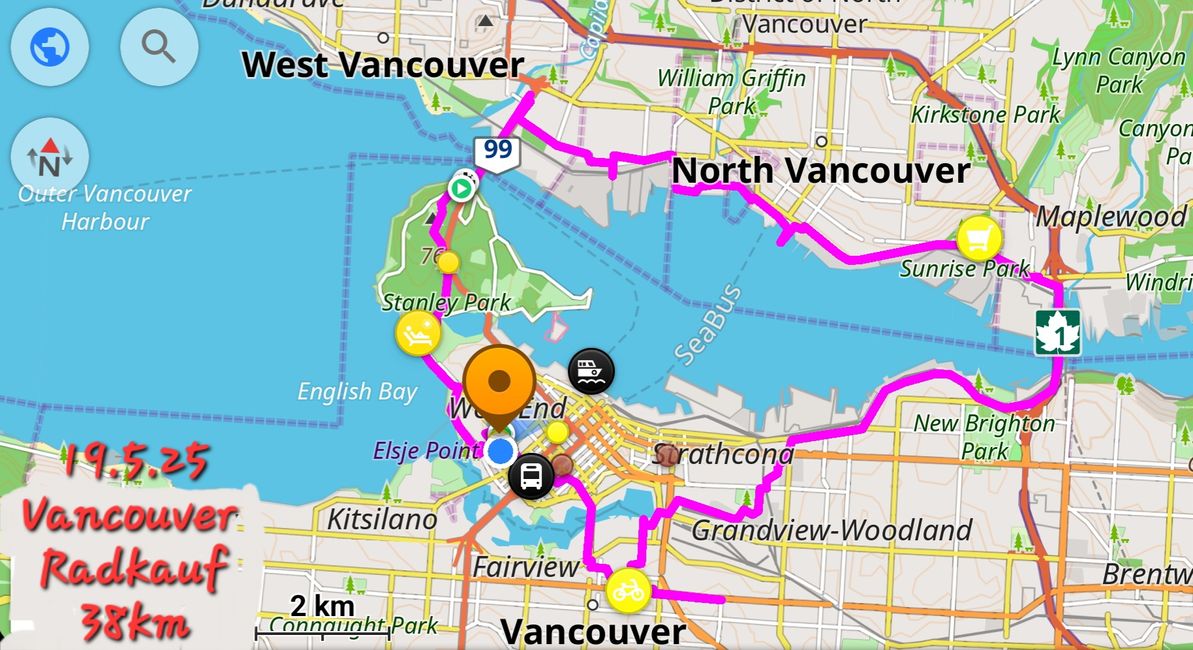 19.5.25 Vancouver, ich kaufe ein Fahrrad 