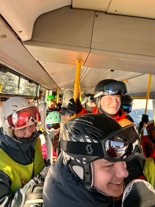 Daily ski bus ride