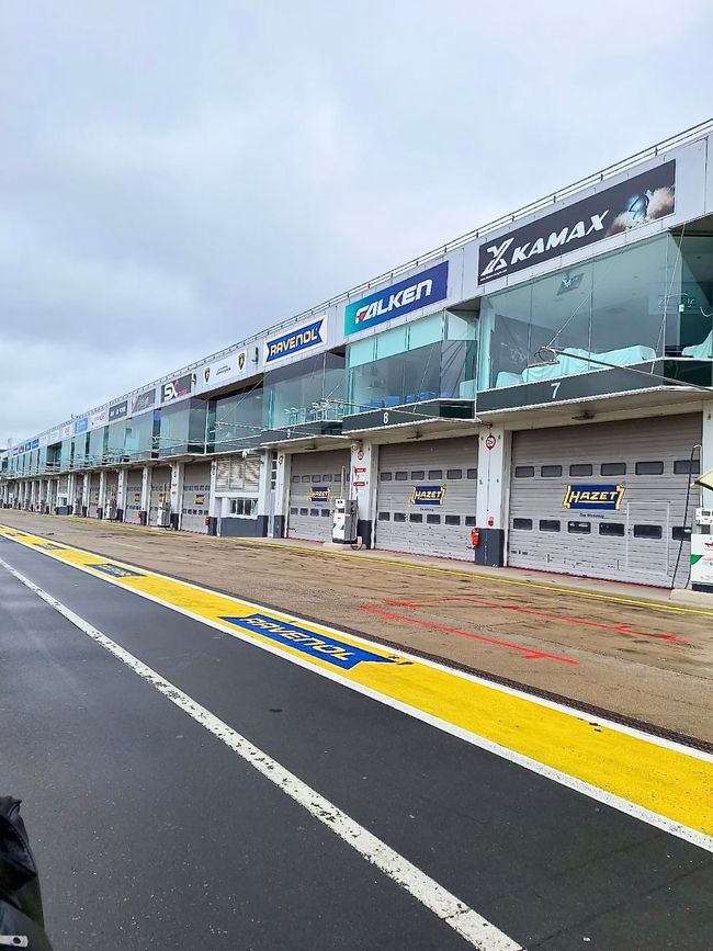 A view of the pit lane.