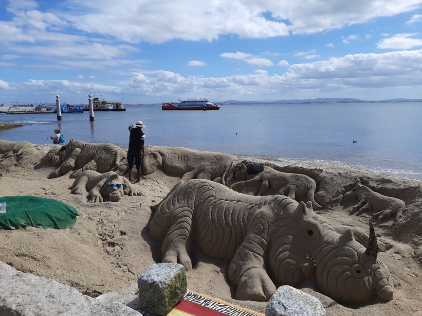 Sandkunst am Tajo