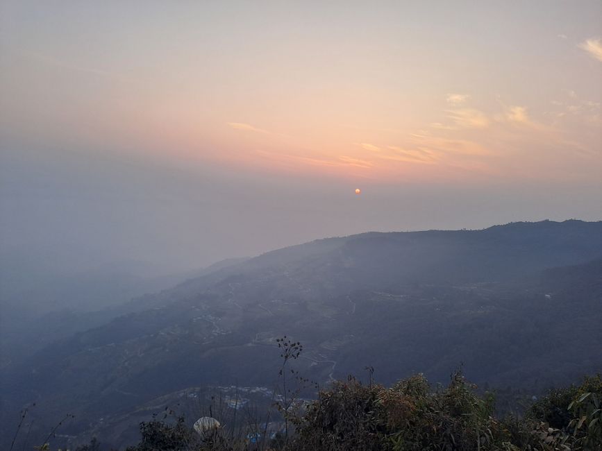 Der Sonnenaufgang in Nagarkot - leider ohne Himalaya-Panorama.