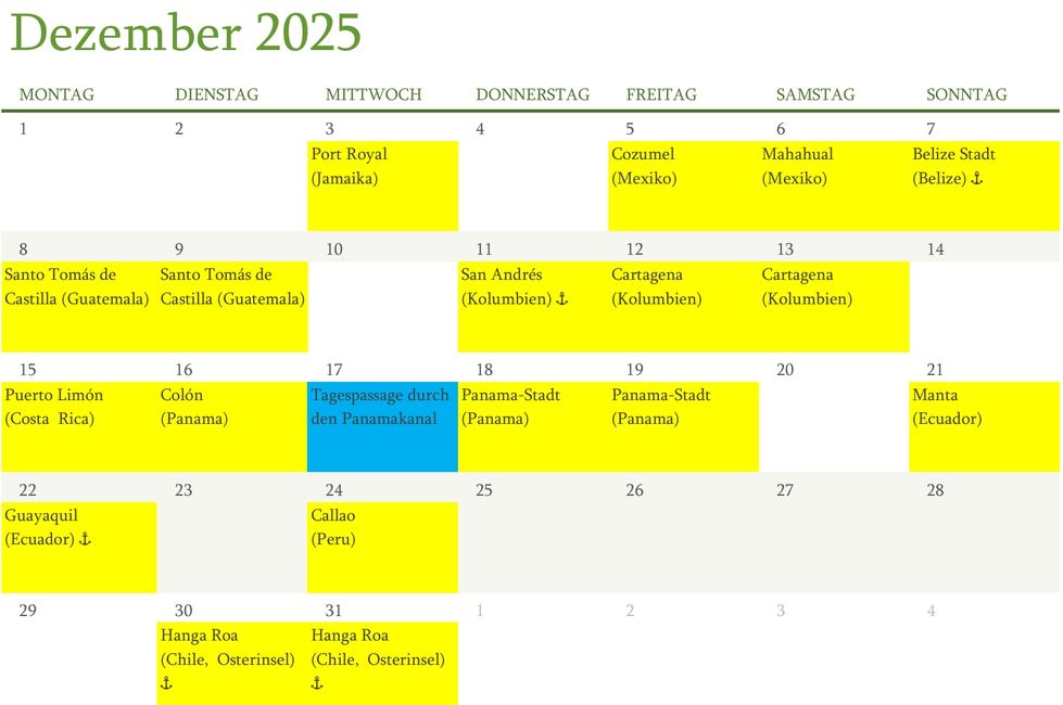 Ziele Dezember 