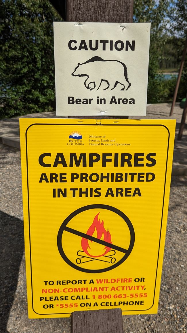 Auch hier sind Campfire verboten... dafür Bären in der Umgebung