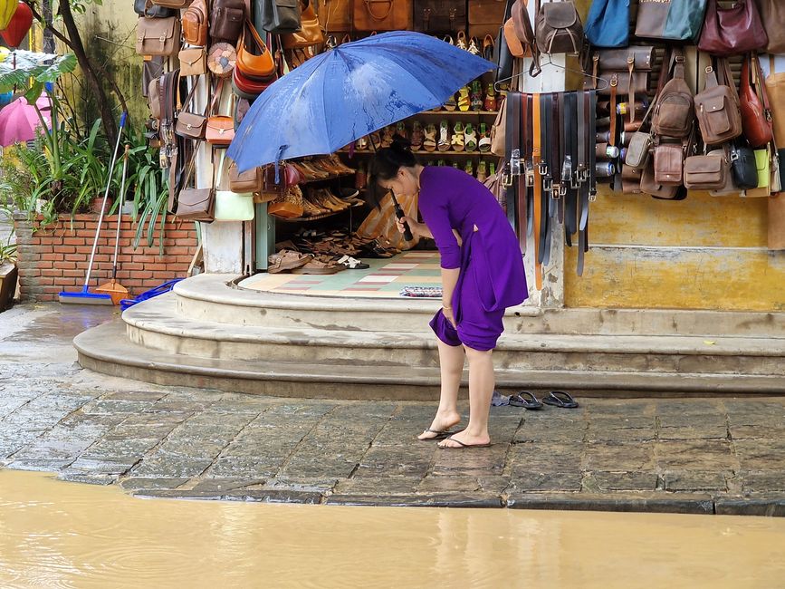 Vorüber die Flut.
Wer sah es wohl, du selig Land, 
wie dich die Welle überwand.