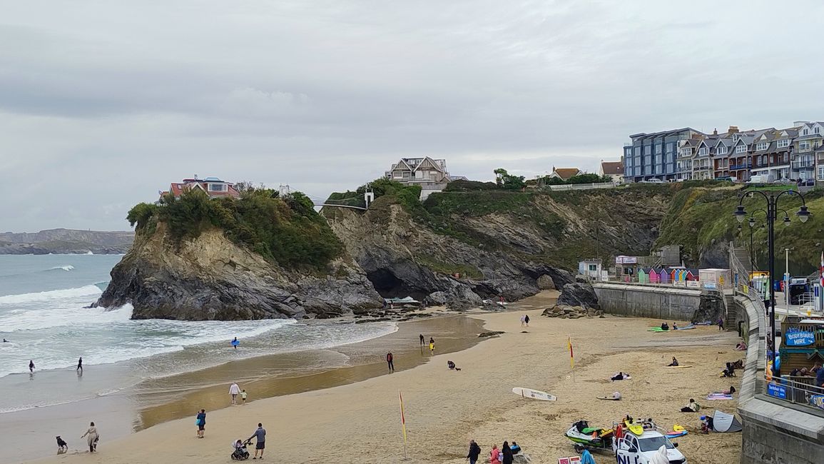 Newquay Towan Beach mit The Island