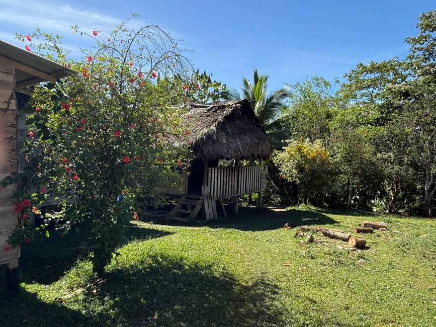 Die erste Bribrihütte am Weg - noch ausserhalb des Dorfes