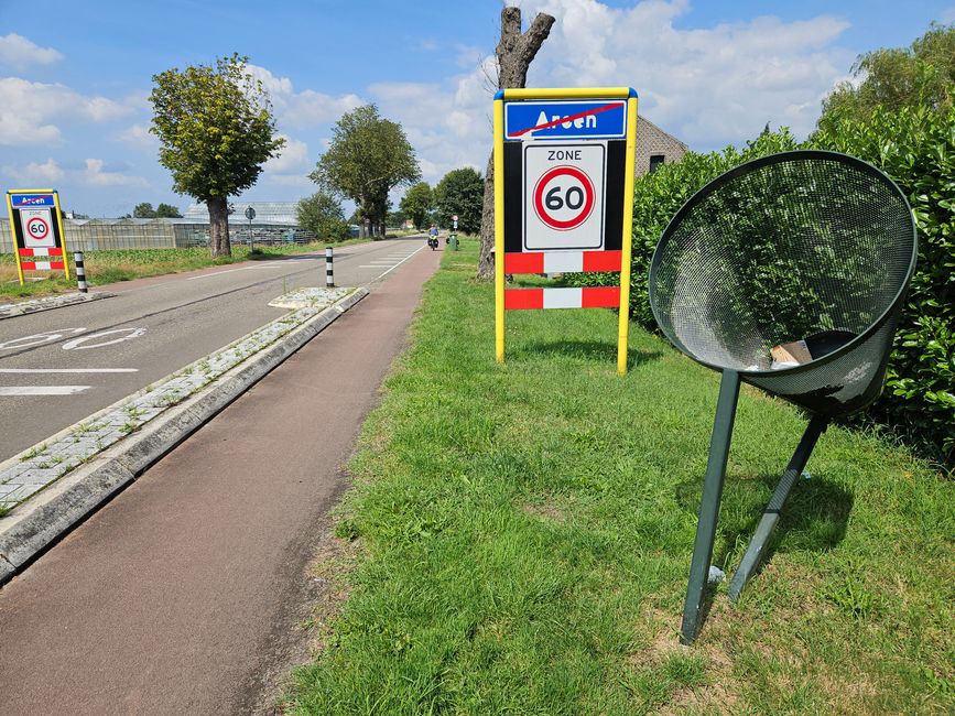 Müllabwurf für eilige Radfahrer