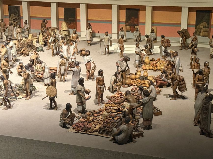 Diorama del mercado azteca en Tlatelolco
