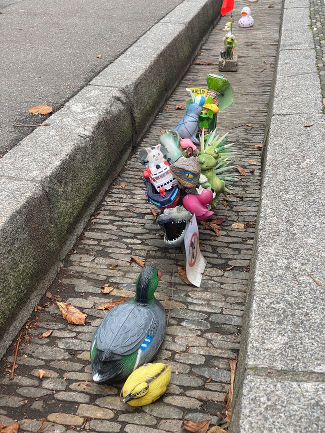 Die Bächle werden zur Zeit gereinigt, sind also ohne Wasser; schade!