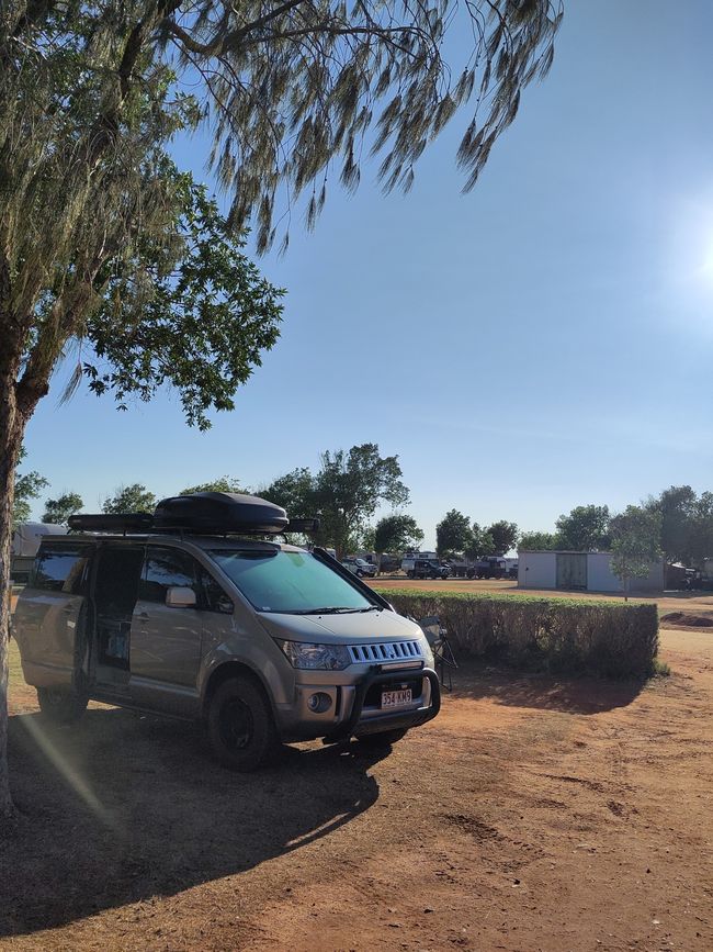 Our campervan 'Bilby' at the first campsite