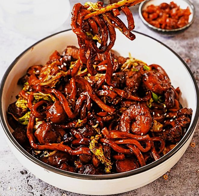 Hokkian Mee, gebratene Nudeln