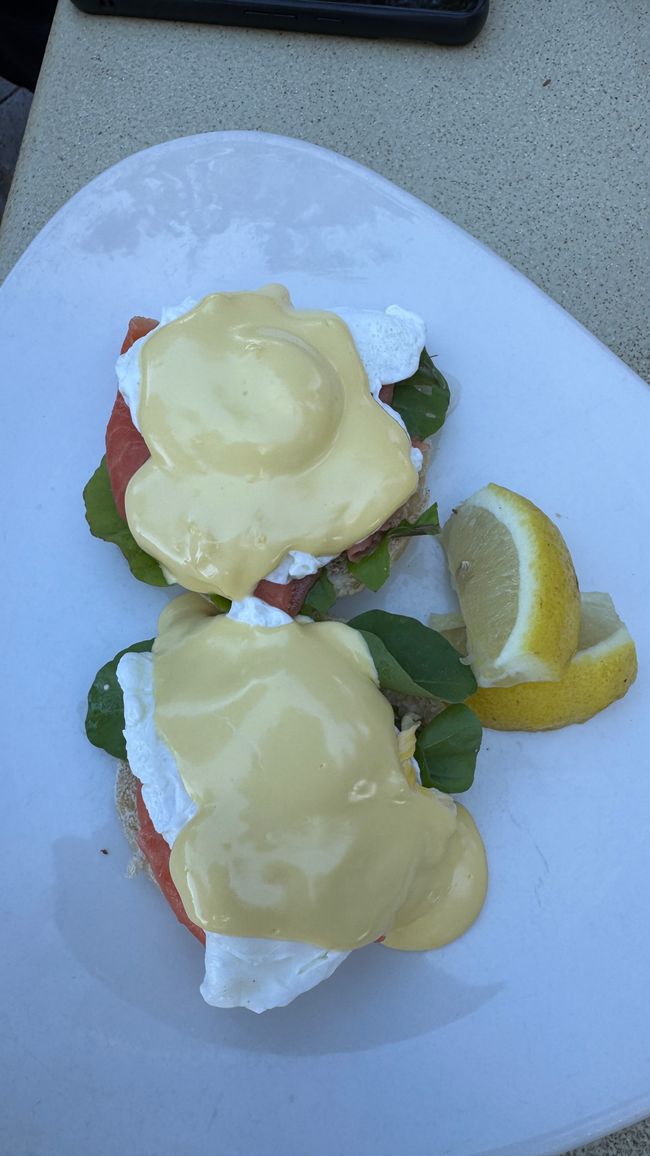 Stefans Frühstück Lachskäsebrot