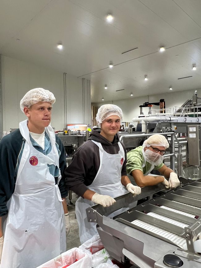 Noah, Niklas und TJ bei der Packhaus Arbeit 