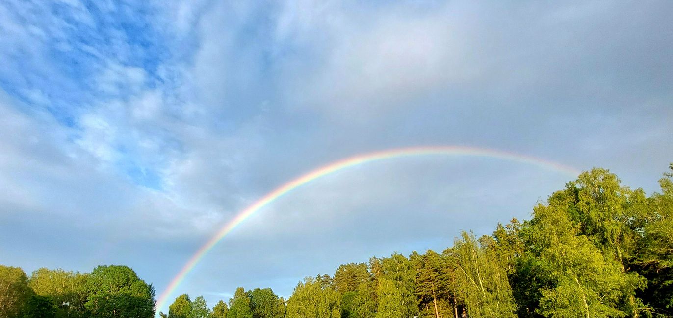 Nach ein paar Tropfen kam ein Regenbogen