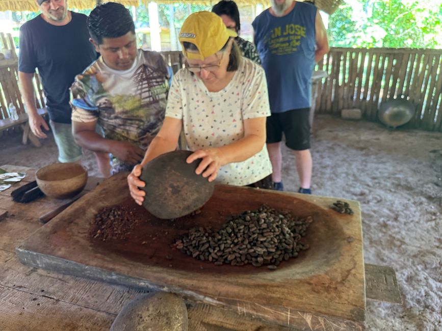 Quetschen der Bohnen