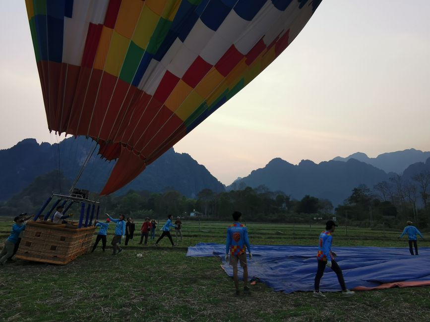 Continuing the journey to Vang Vieng - Hike to the Silver Cross Viewpoint and hot air balloon ride