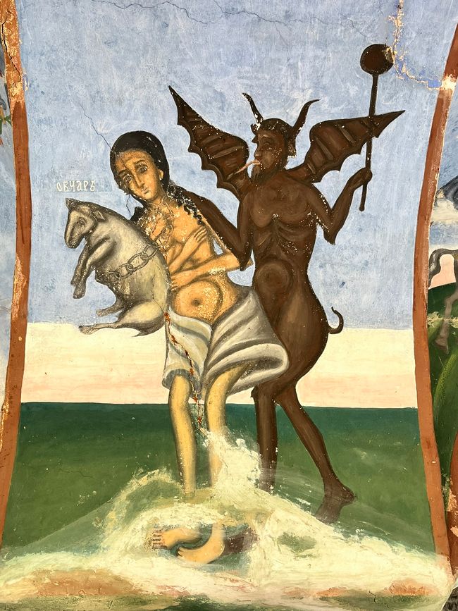 Fresque dans le monastère des diables