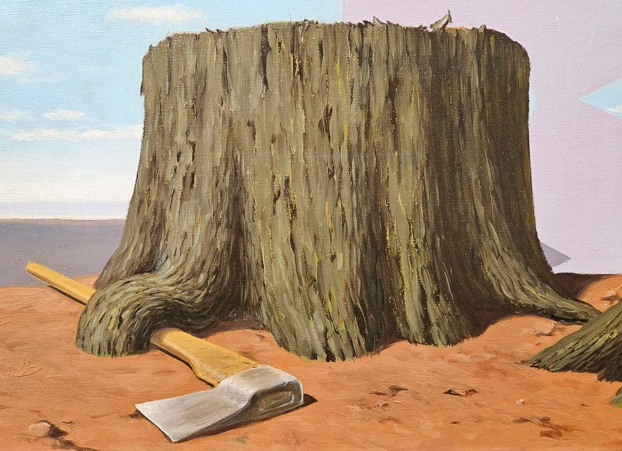 Ausschnitt aus René Magritte "Die verwunschene Gegend"