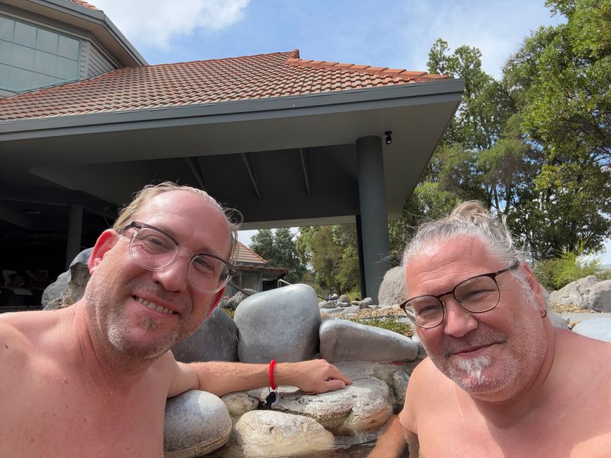 Smell of sulfur, hot springs, and water from above...