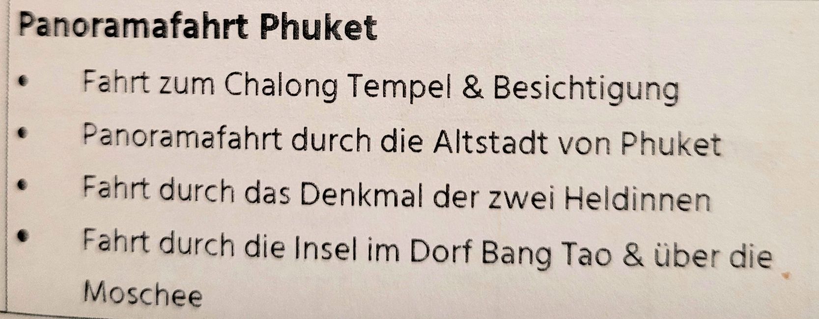 Tag 120 sur 175 : Croisière autour du monde - Phuket/Thaïlande