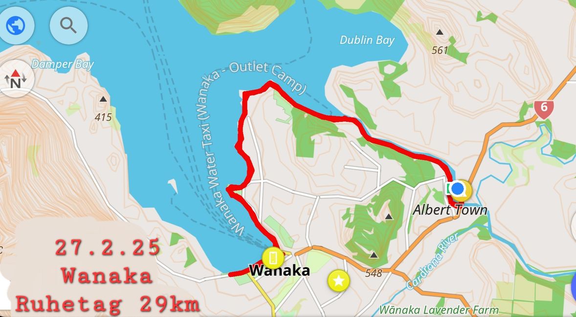 27.2.25 Albert Town <->Wanaka, giorno di riposo 29km