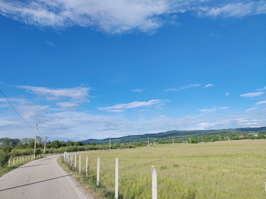 Flachland, mit den nächsten Steigungen voraus