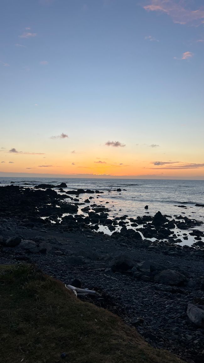 Sonnenuntergang am Stellplatz