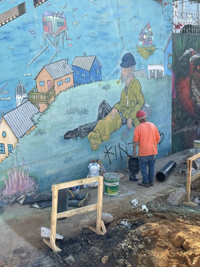 Artisti di graffiti al lavoro
