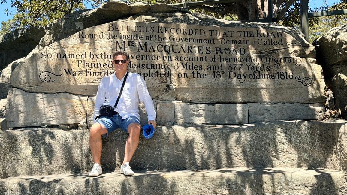 Mrs Macquarie’s Chair im Royal Botanic Garden Sydney.