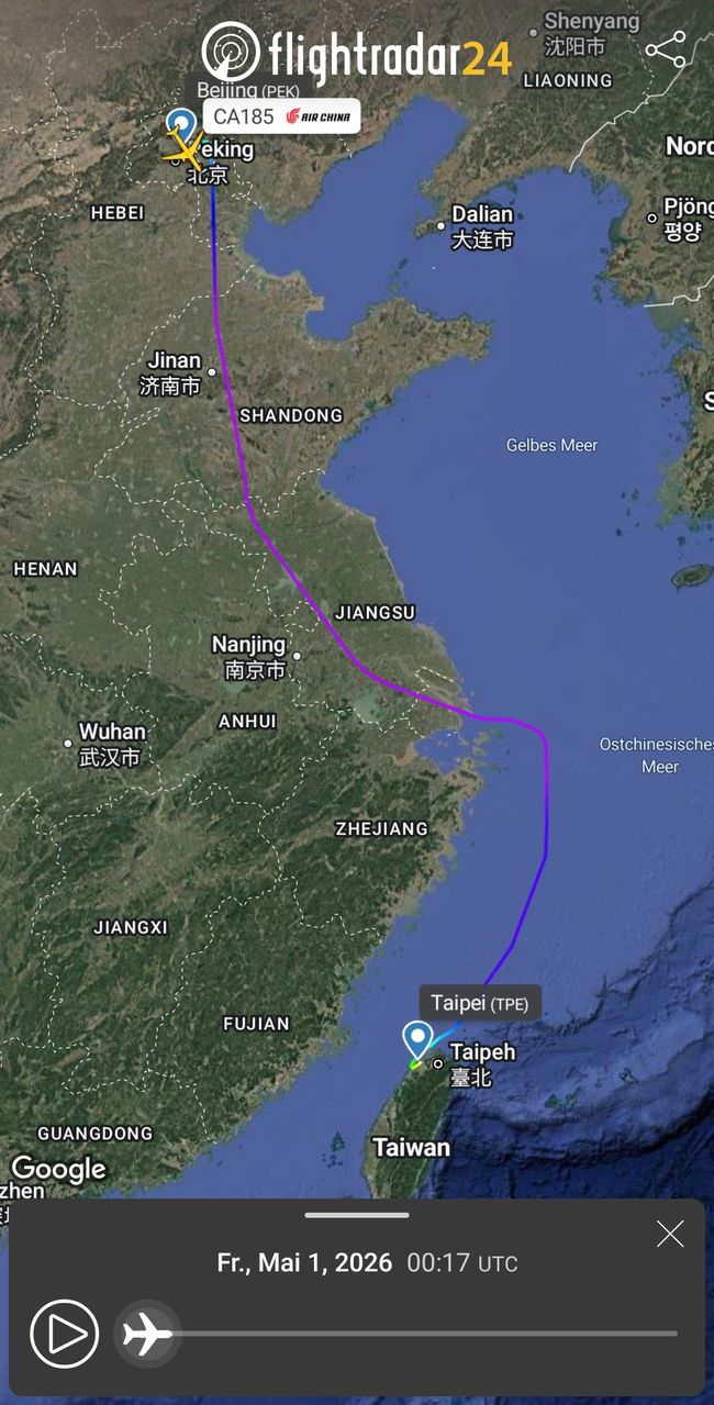 Route Peking-Taipei