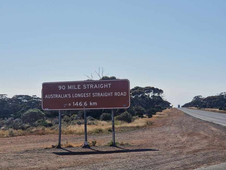 Starting point of the 90-mile straight stretch 