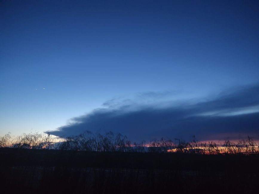 Sonnenuntergang um kurz nach 21:09