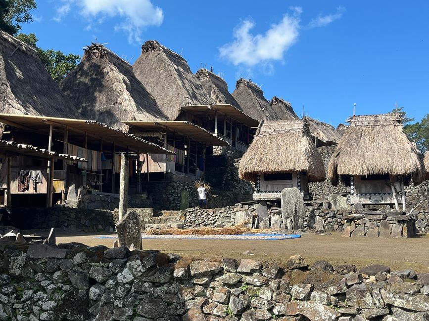 Bena con megalitos entre las casas