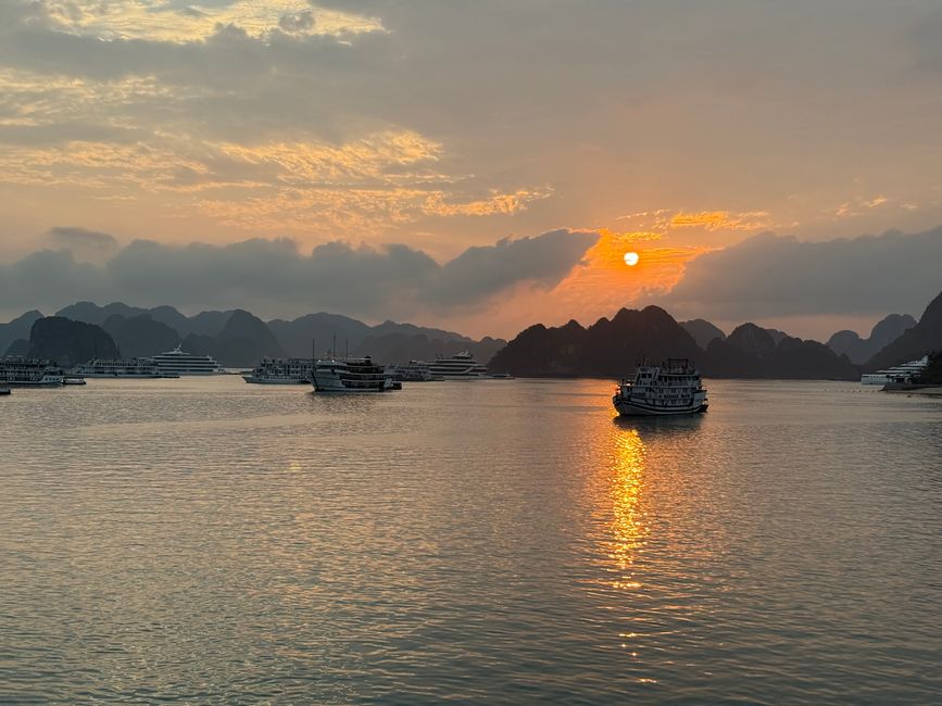 Le coucher de soleil était beau