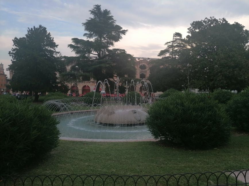 Fountain with the Arena di Verona