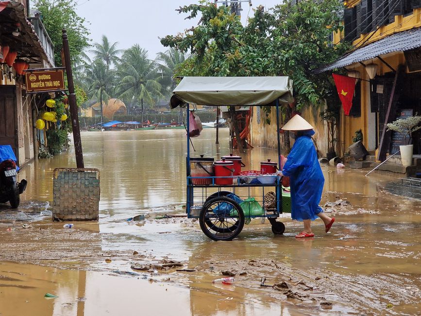 Vorüber die Flut.
Wer sah es wohl, du selig Land, 
wie dich die Welle überwand.