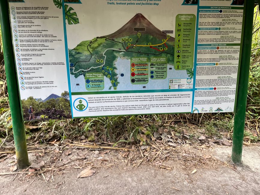 All'uscita dell'Arenal e nel giardino delle erbe