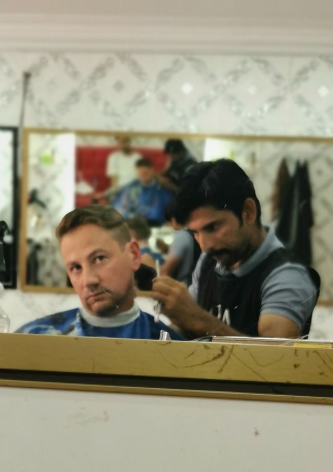 ... New hairstyle, first a beer to calm the nerves...