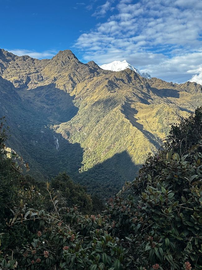 View of the snow-capped Salkantay