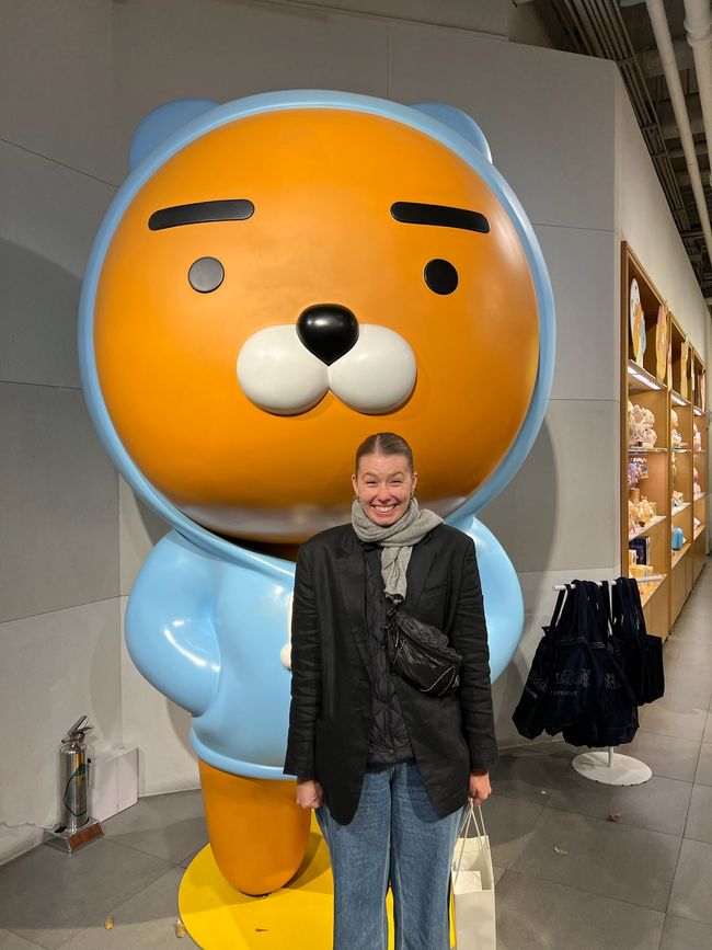 Kati with a Kakao Friend - the mascot of the messaging service in Korea