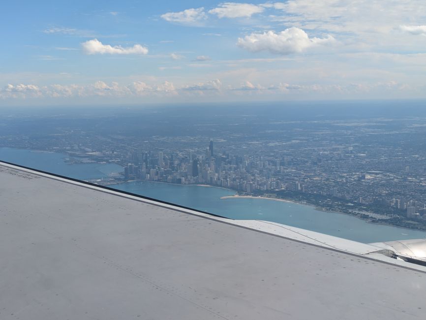 Skyline of Chicago from the airplane