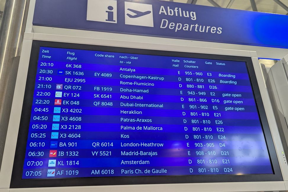 El último vuelo de hoy es el nuestro :-)