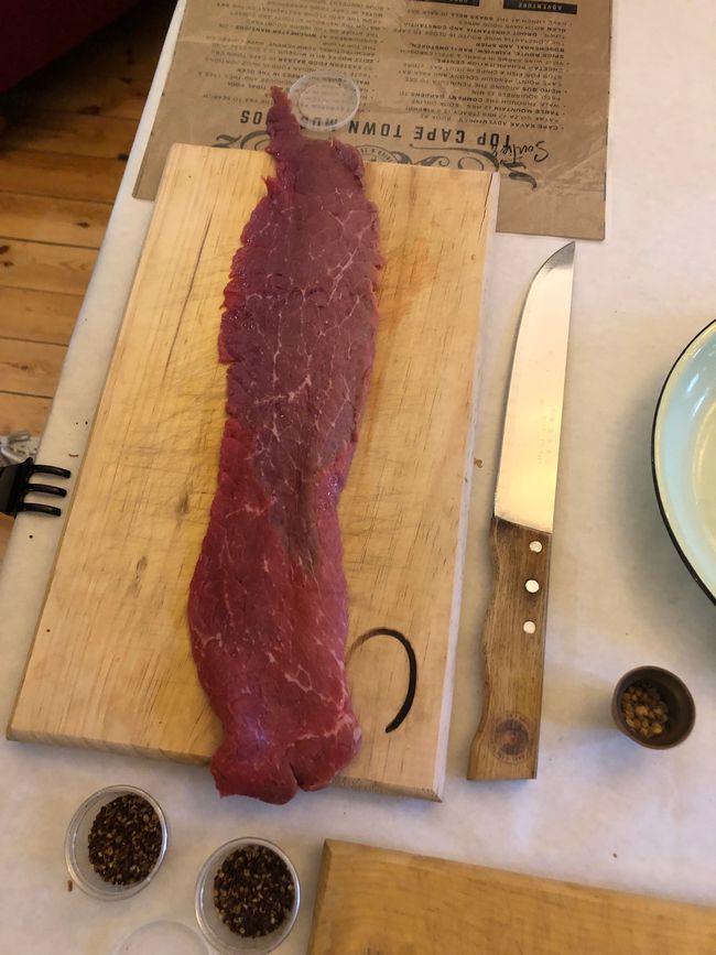 Zubereitung von Biltong Sticks
