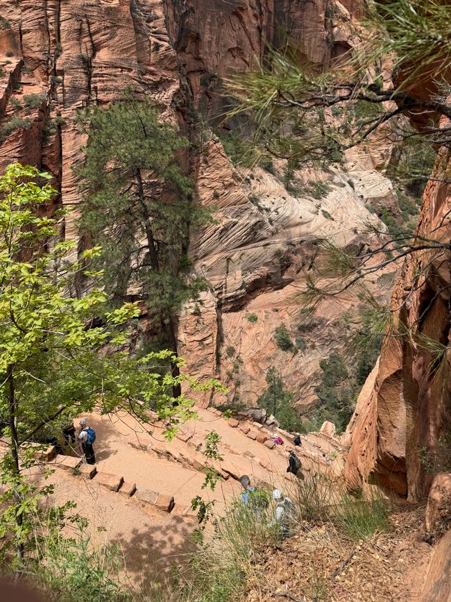 Die 21 Switchbacks wieder hinunter