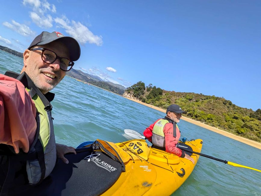 Mit dem Kajak raus auf die Sandy Bay im Abel Tasman-NP