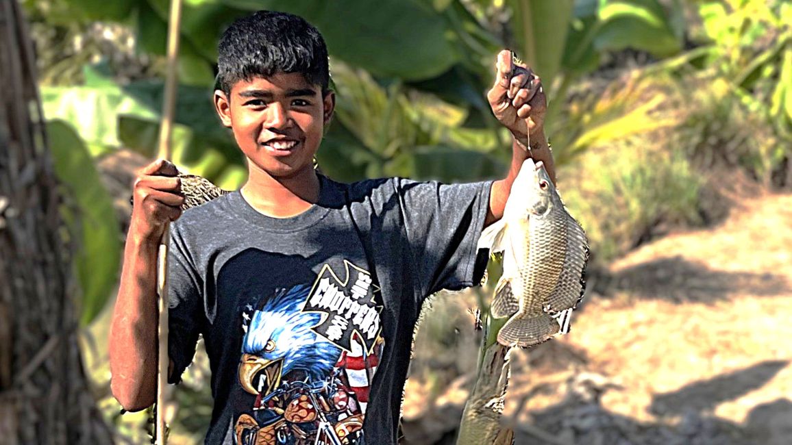 Pesca en la granja