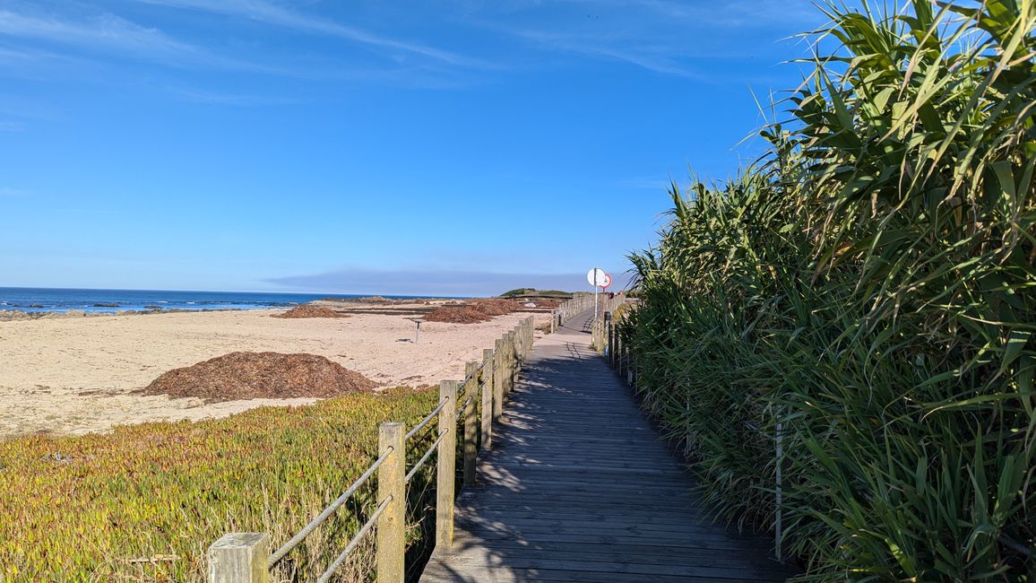 Second stage on the Camino Portugues da Costa from Povoa Varzim to Apulia Praia