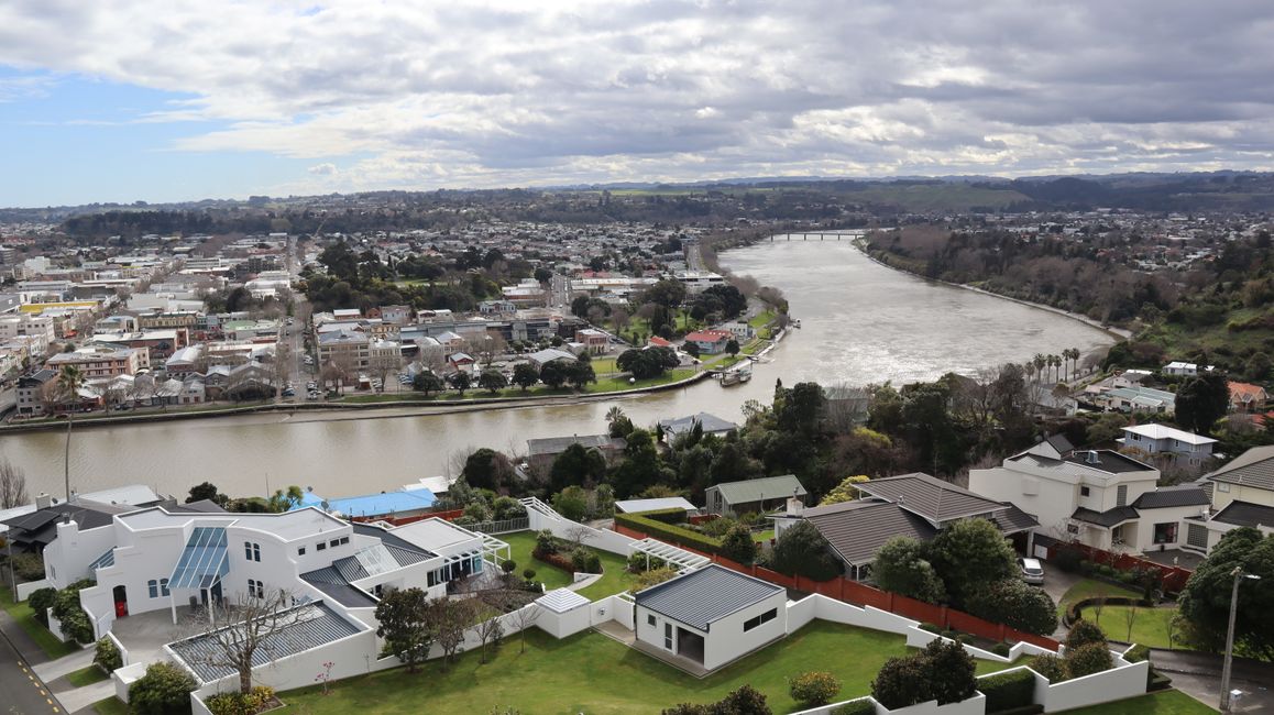 Blick über Whanganui vom Durie Hill
