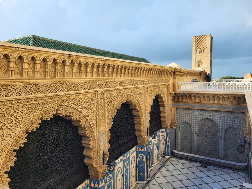 En el mausoleo de Mohammed V.